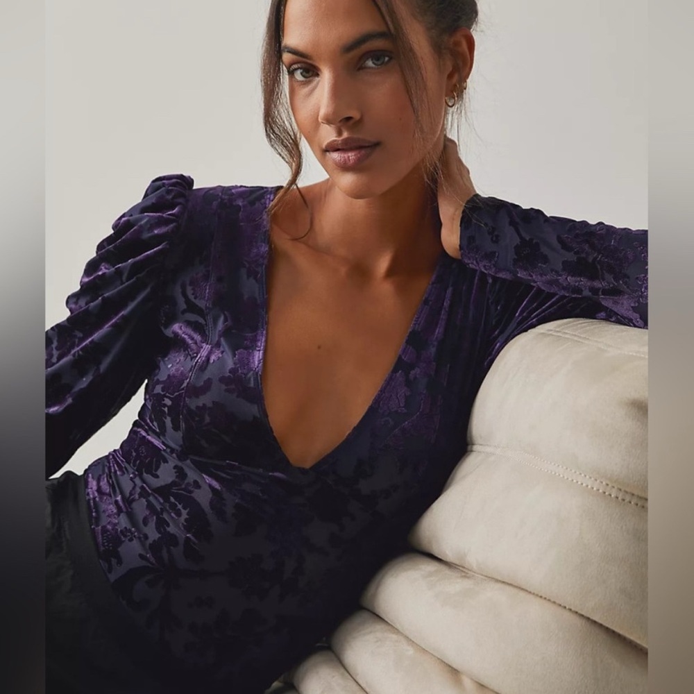 FREE PEOPLE Magic Hour Bodysuit in Deep Sea Combo